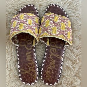 Sam Edelman slides, size 9, yellow